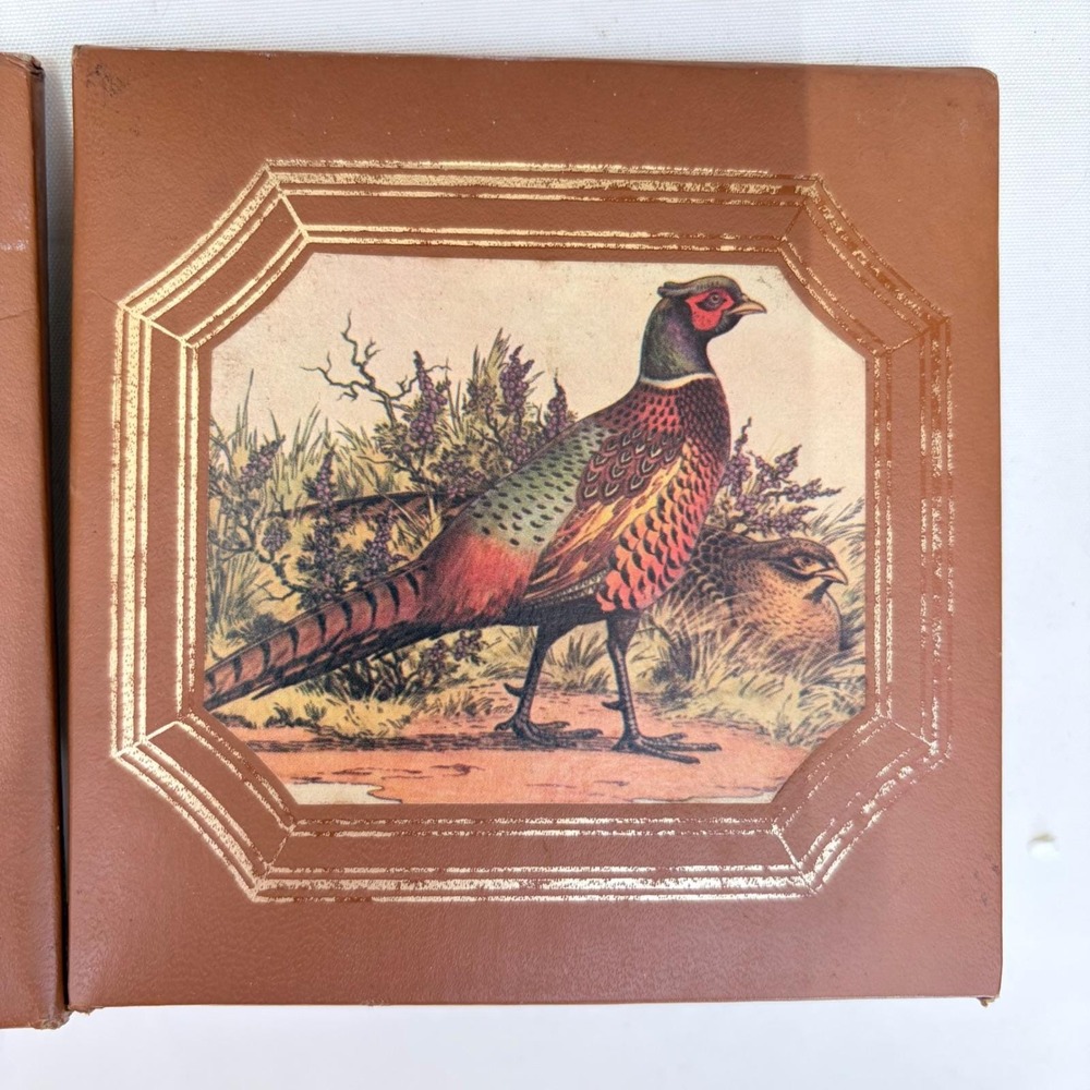 Vintage‎ Stylecraft Baltimore Pheasant Bookends Faux Leather Desk Accessories